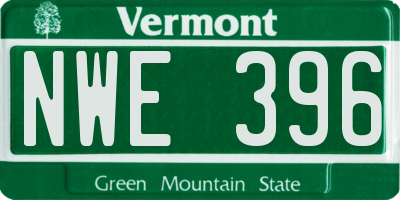 VT license plate NWE396