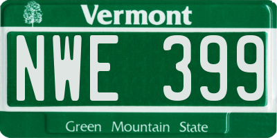 VT license plate NWE399