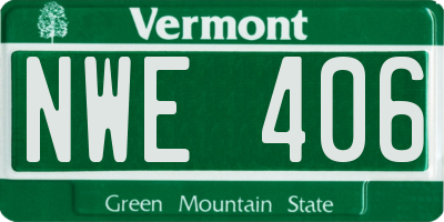VT license plate NWE406