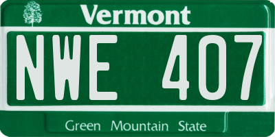 VT license plate NWE407