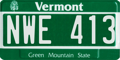 VT license plate NWE413