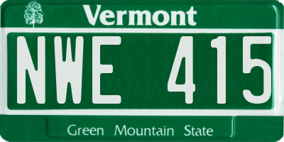 VT license plate NWE415