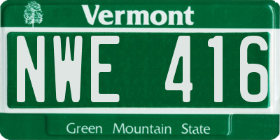 VT license plate NWE416