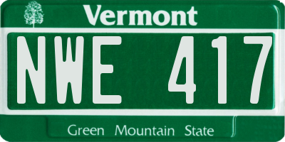 VT license plate NWE417