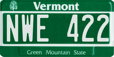 VT license plate NWE422