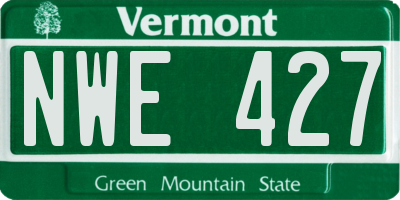 VT license plate NWE427