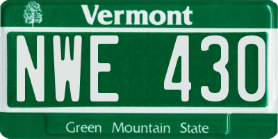 VT license plate NWE430