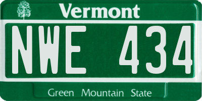 VT license plate NWE434