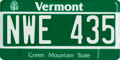VT license plate NWE435