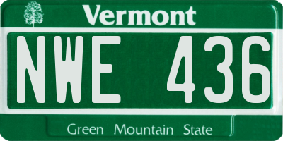 VT license plate NWE436