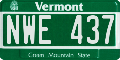 VT license plate NWE437