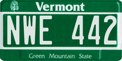 VT license plate NWE442
