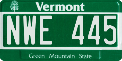 VT license plate NWE445