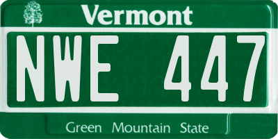 VT license plate NWE447