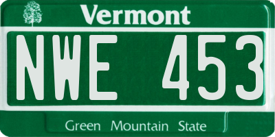 VT license plate NWE453