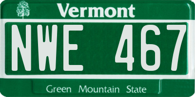 VT license plate NWE467