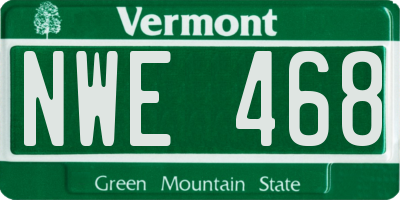VT license plate NWE468