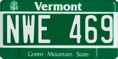 VT license plate NWE469