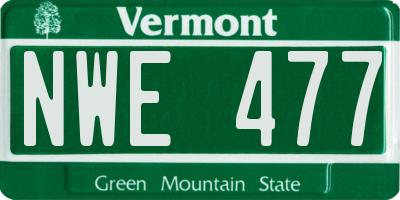 VT license plate NWE477
