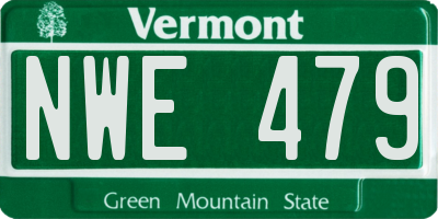 VT license plate NWE479