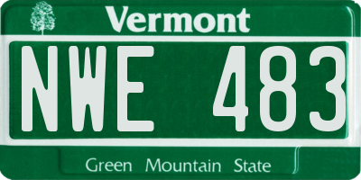 VT license plate NWE483