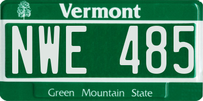 VT license plate NWE485