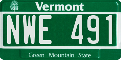 VT license plate NWE491