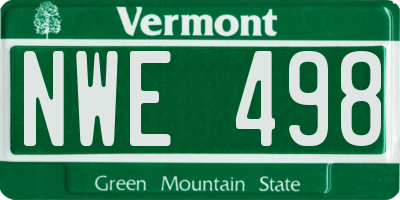 VT license plate NWE498