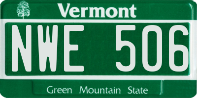 VT license plate NWE506