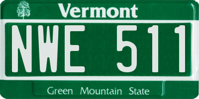 VT license plate NWE511