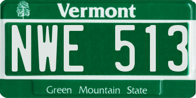VT license plate NWE513
