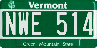 VT license plate NWE514