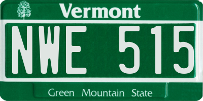 VT license plate NWE515