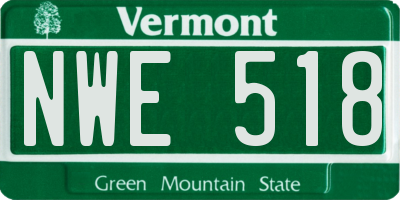 VT license plate NWE518