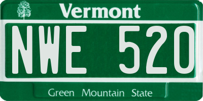 VT license plate NWE520