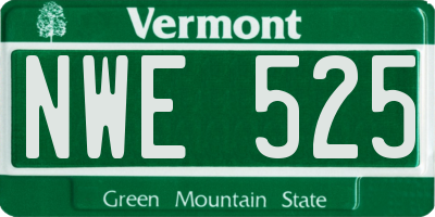 VT license plate NWE525