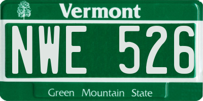 VT license plate NWE526