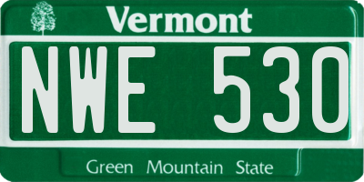 VT license plate NWE530