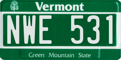 VT license plate NWE531