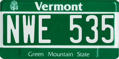 VT license plate NWE535