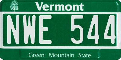 VT license plate NWE544