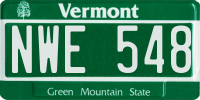 VT license plate NWE548