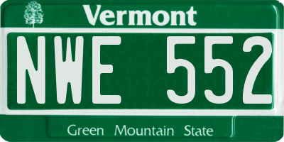 VT license plate NWE552