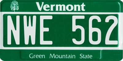 VT license plate NWE562