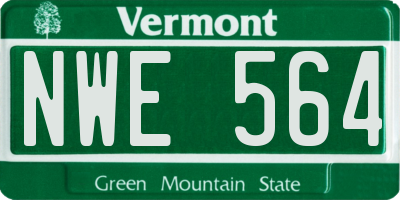VT license plate NWE564