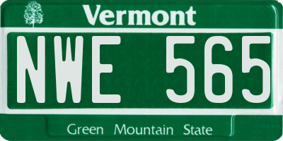 VT license plate NWE565
