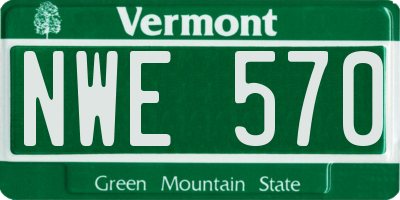 VT license plate NWE570