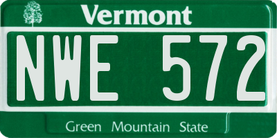 VT license plate NWE572