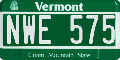 VT license plate NWE575