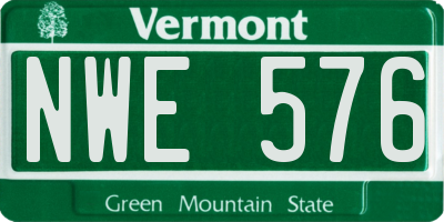 VT license plate NWE576